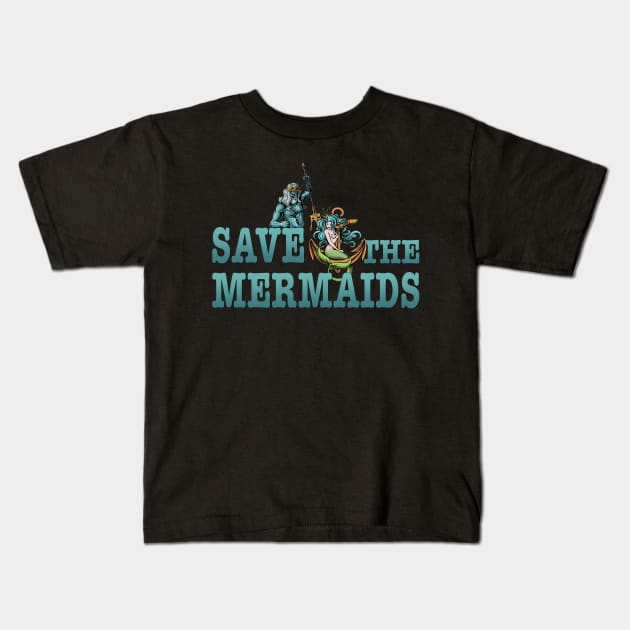 Save the mermaids Kids T-Shirt by pickledpossums